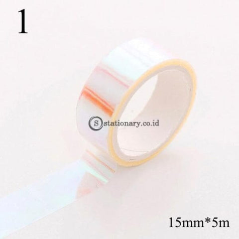 (Preorder) 5M Laser Glitter Washi Tape Candy Colors Decorative Adhesive Masking Tapes For