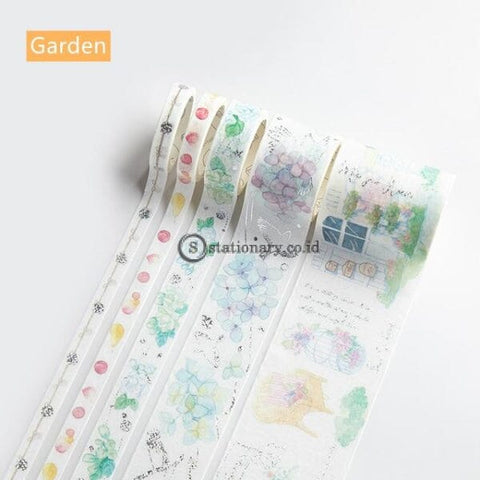 (Preorder) 5Pcs Ins Design Paper Washi Tape Set Luxury Gold Crane Vintage Garden Flower Adhesive