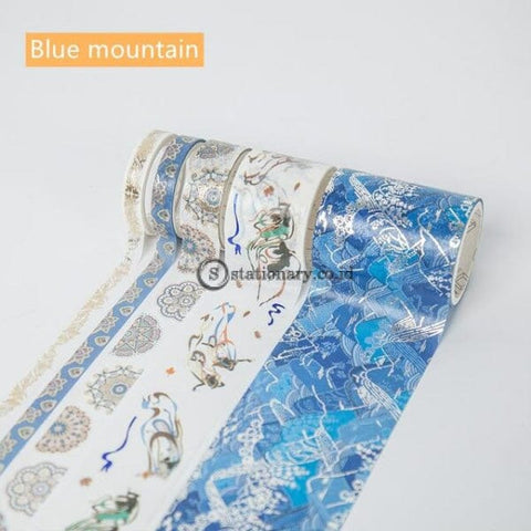 (Preorder) 5Pcs Ins Design Paper Washi Tape Set Luxury Gold Crane Vintage Garden Flower Adhesive