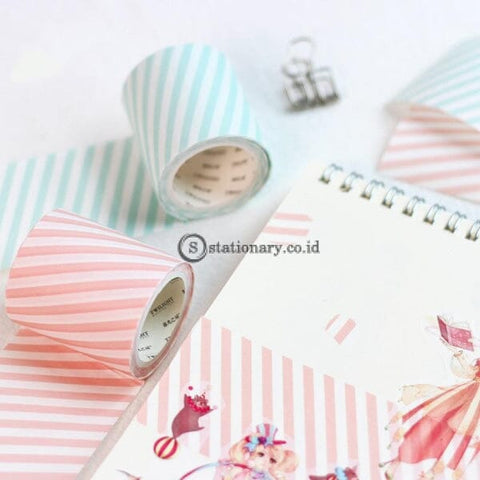 (Preorder) Basic Check Pattern Washi Tape 50Mm Blue Green Pink Grid Stripe Adhesive Masking Tapes