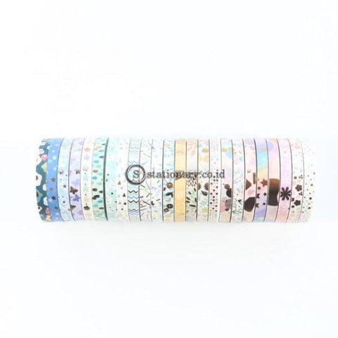 (Preorder) Domikee Cute Gold Foil Japanese Decorative Diy Washi Paper Masking Tape Set For Journal