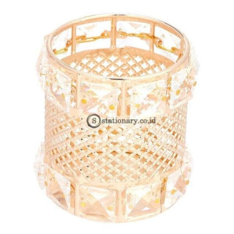 (Preorder) European Metal Crystal Pencil Pen Holer Glitter Brush Storage Tube Desk Organizer