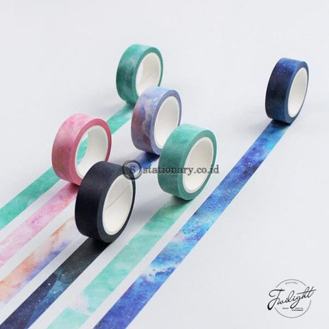 (Preorder) Galaxy Painting Washi Tape Masking 15Mmx8M Decorative Adhesive Decora Diy Scrapbooking