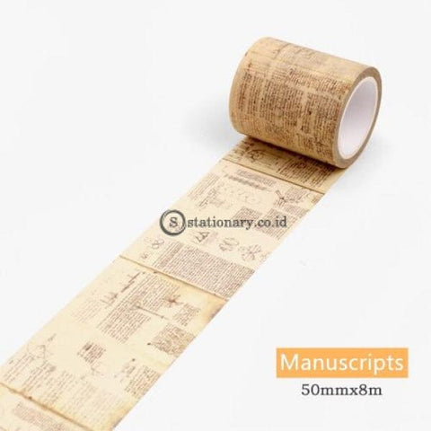 (Preorder) Gothic Paper Washi Tape Vintage Alphabet Number Love Lettering World Map Newspaper