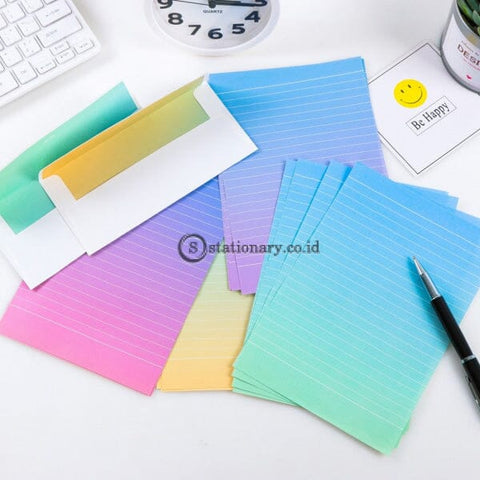 (Preorder) Gradient Envelopes Cute Kawaii Flower Writing Paper Letter Set For Kids Gift School