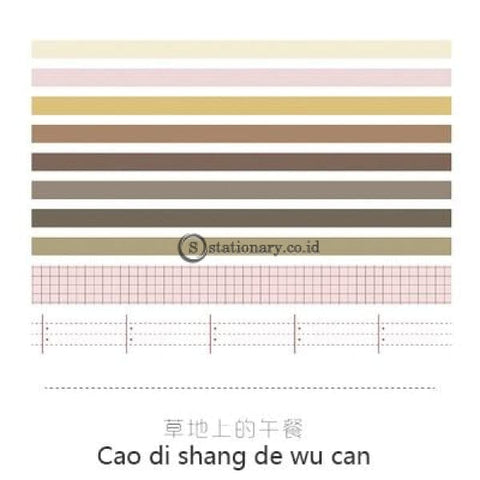 (Preorder) Jianwu 7Pcs Or 10Pcs/set Cute Basic Color Washi Tape Scrapbook Diy Masking School