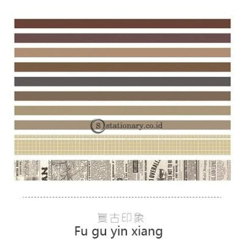 (Preorder) Jianwu 7Pcs Or 10Pcs/set Cute Basic Color Washi Tape Scrapbook Diy Masking School