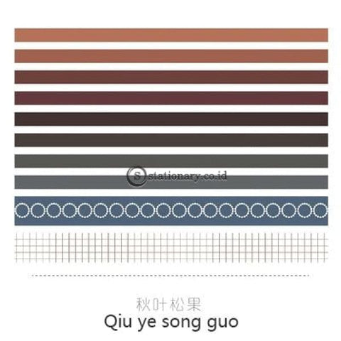 (Preorder) Jianwu 7Pcs Or 10Pcs/set Cute Basic Color Washi Tape Scrapbook Diy Masking School