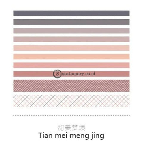 (Preorder) Jianwu 7Pcs Or 10Pcs/set Cute Basic Color Washi Tape Scrapbook Diy Masking School