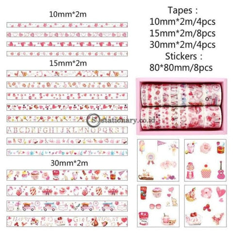 (Preorder) Mr Paper 16+8Pcs Gift Package Sticker Washi Tape Set Kawaii Ocean Star Forest Sakura