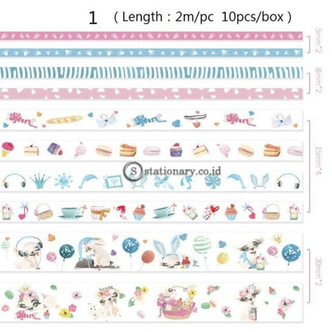 (Preorder) Mr Paper 26 Designs 10Pcs/box Cute Cartoon Animals Washi Tapes Scrapbooking Diy Deco