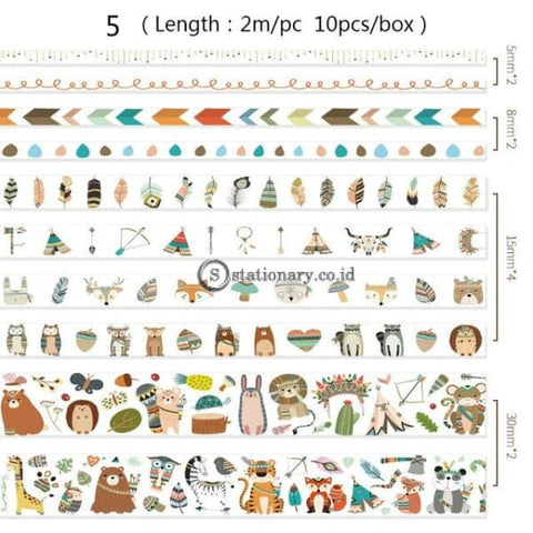 (Preorder) Mr Paper 26 Designs 10Pcs/box Cute Cartoon Animals Washi Tapes Scrapbooking Diy Deco