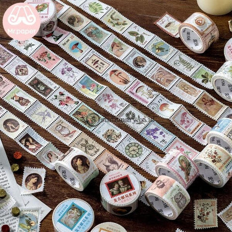 (Preorder) Mr Paper 8 Designs Retro Post Office Plant Bullet Journaling Stamp Tapes Scrapbooking