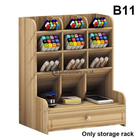 (Preorder) Multi-Function Wooden Desktop Pen Holder Office School Storage Case Desk Pencil Organizer