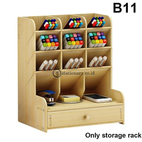 (Preorder) Multi-Function Wooden Desktop Pen Holder Office School Storage Case Desk Pencil Organizer