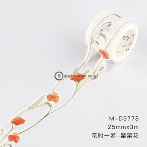 (Preorder) Retro White Hollow Plant Flower Journal Washi Tape Decorative Adhesive Diy Scrapbooking