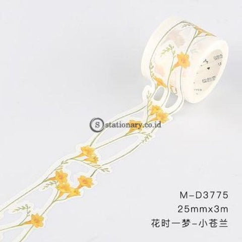 (Preorder) Retro White Hollow Plant Flower Journal Washi Tape Decorative Adhesive Diy Scrapbooking