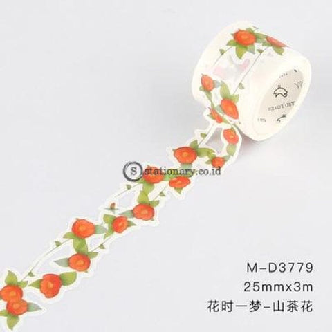 (Preorder) Retro White Hollow Plant Flower Journal Washi Tape Decorative Adhesive Diy Scrapbooking