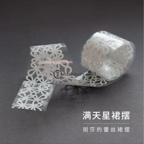 (Preorder) Retro White Hollow Plant Flower Journal Washi Tape Decorative Adhesive Diy Scrapbooking