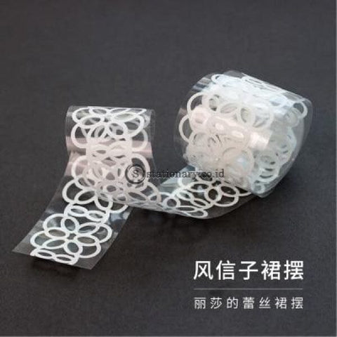 (Preorder) Retro White Hollow Plant Flower Journal Washi Tape Decorative Adhesive Diy Scrapbooking