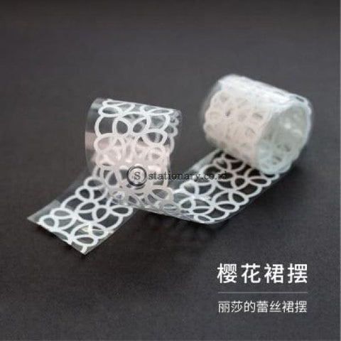 (Preorder) Retro White Hollow Plant Flower Journal Washi Tape Decorative Adhesive Diy Scrapbooking