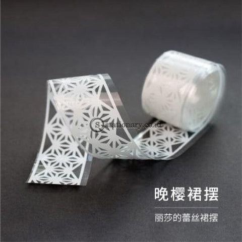 (Preorder) Retro White Hollow Plant Flower Journal Washi Tape Decorative Adhesive Diy Scrapbooking