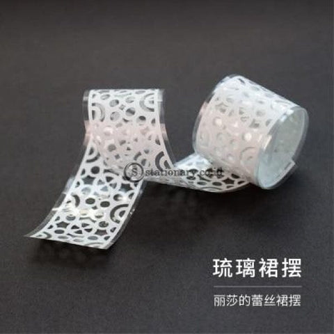 (Preorder) Retro White Hollow Plant Flower Journal Washi Tape Decorative Adhesive Diy Scrapbooking