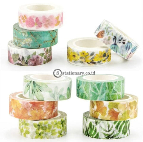 (Preorder) Romantic Floral Paper Washi Tape 15Mm*7M Flowers Masking Tapes Decorative Stickers Diy