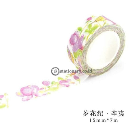 (Preorder) Romantic Floral Paper Washi Tape 15Mm*7M Flowers Masking Tapes Decorative Stickers Diy