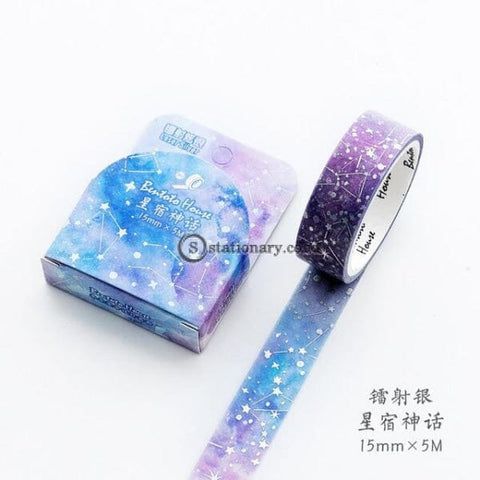 (Preorder) Starry Sky Forest Flower Unicorn Laser Gilding Decorative Washi Tape Adhesive Diy