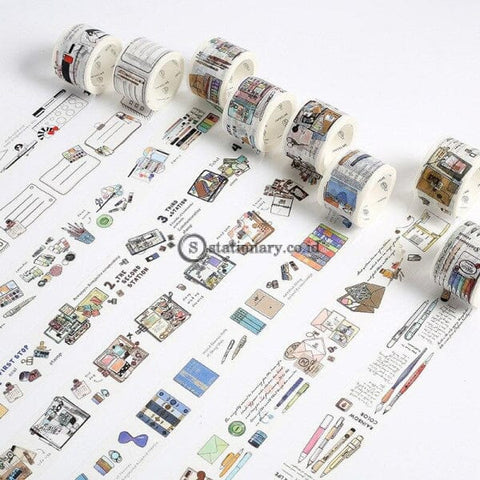 (Preorder) Stationery Theme Design Washi Tape Decoration Adhesive Diy Scrapbooking Sticker Label