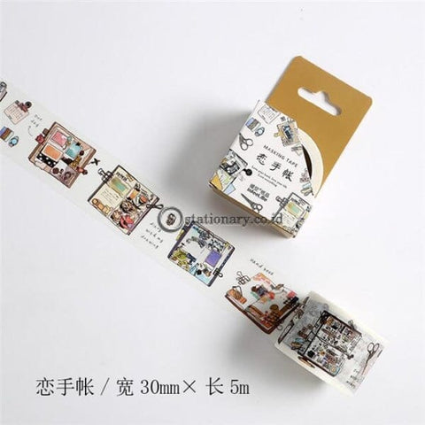 (Preorder) Stationery Theme Design Washi Tape Decoration Adhesive Diy Scrapbooking Sticker Label