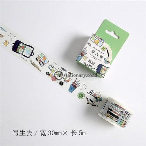 (Preorder) Stationery Theme Design Washi Tape Decoration Adhesive Diy Scrapbooking Sticker Label