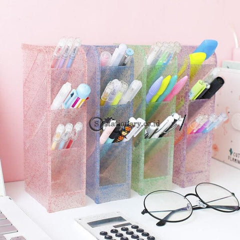 (Preorder) Tassel Flash Pencil Case Chalk Tube Desk Desktop Storage Box Stationery Shelf Transparent