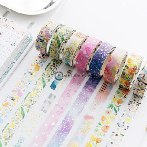 (Preorder) Various Blooming Flowers Gilding Washi Tape Adhesive Diy Scrapbooking Sticker Label