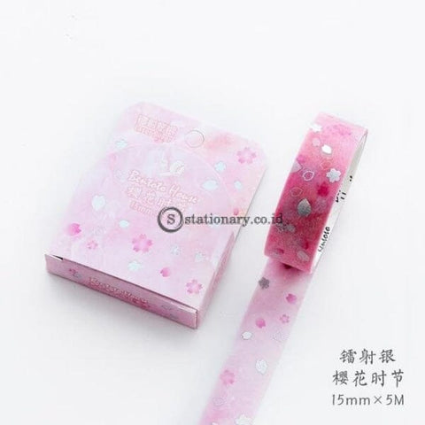 (Preorder) Various Blooming Flowers Gilding Washi Tape Adhesive Diy Scrapbooking Sticker Label