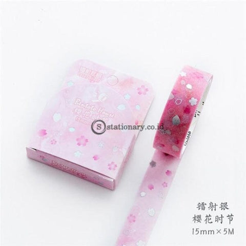 (Preorder) Various Floral Foil Washi Tape Diy Decorative Masking Sticky Adhesive For Scrapbooking &