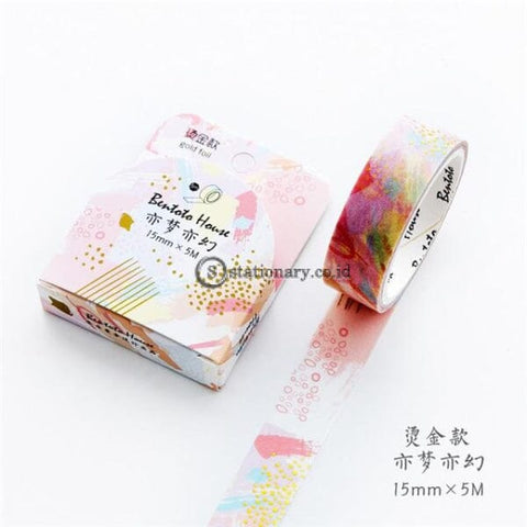 (Preorder) Various Floral Foil Washi Tape Diy Decorative Masking Sticky Adhesive For Scrapbooking &