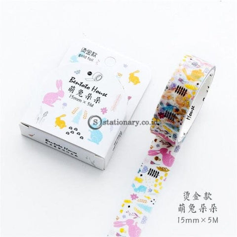 (Preorder) Various Floral Foil Washi Tape Diy Decorative Masking Sticky Adhesive For Scrapbooking &