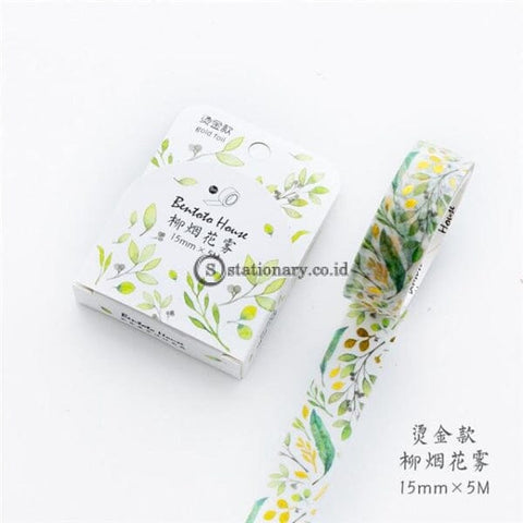 (Preorder) Various Floral Foil Washi Tape Diy Decorative Masking Sticky Adhesive For Scrapbooking &