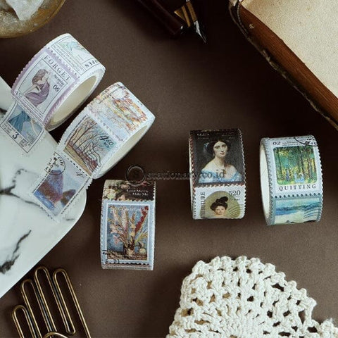 (Preorder) Vintage Stamp Series Decorative Adhesive Tape Masking Washi Diy Scrapbooking Sticker