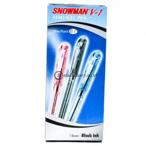 Snowman Ballpoint Semi Gel Pen V-1 0.7Mm Office Stationery