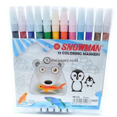 Snowman Spidol 12 Warna Coloring Marker Pw-12A Office Stationery