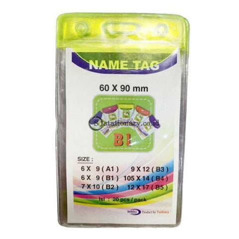 Yushinca Plastik Id Name Tag 60 X 90Mm Potrait B1 (20 Lembar) Office Stationery