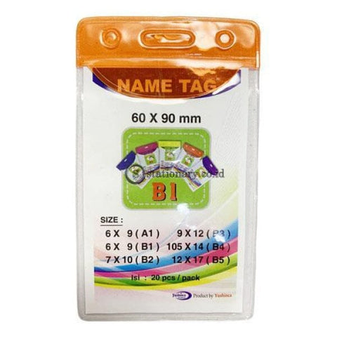 Yushinca Plastik Id Name Tag 60 X 90Mm Potrait B1 (20 Lembar) Office Stationery