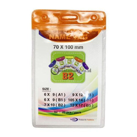 Yushinca Plastik Id Name Tag 70 X 100Mm Potrait B2 (20 Lembar) Office Stationery