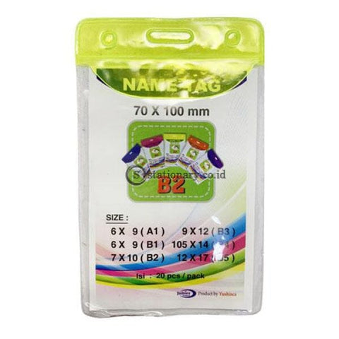 Yushinca Plastik Id Name Tag 70 X 100Mm Potrait B2 (20 Lembar) Office Stationery