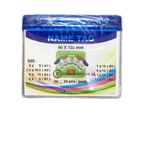 Yushinca Plastik Id Name Tag 90 X 120Mm Landscape A3 (20 Lembar) Office Stationery