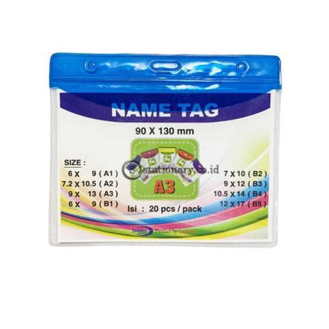 Yushinca Plastik Id Name Tag 90 X 120Mm Landscape A3 (20 Lembar) Office Stationery