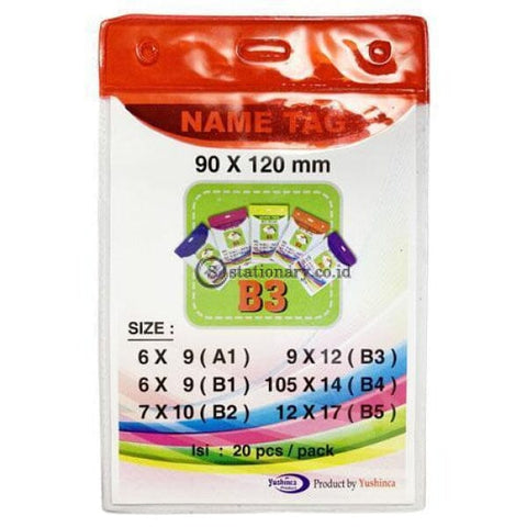 Yushinca Plastik Id Name Tag 90 X 120Mm Potrait B3 (20 Lembar) Office Stationery